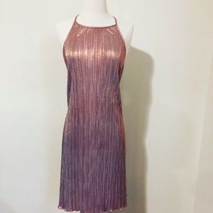 Metallic Halter Dress